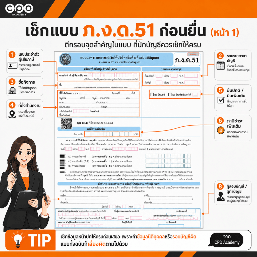 Checklist ก่อนยื่นภาษีกลางปี ภ.ง.ด.51 นักบัญชีต้องเช็กอะไรบ้าง? 2 ChatGPT Image Jun 12 2026 03 02 22 PM - CPD Academy