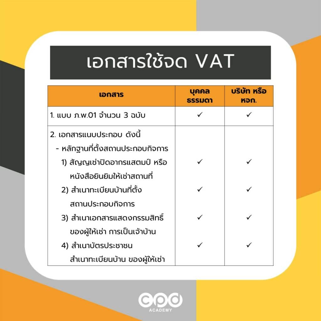 เอกสารจด VAT