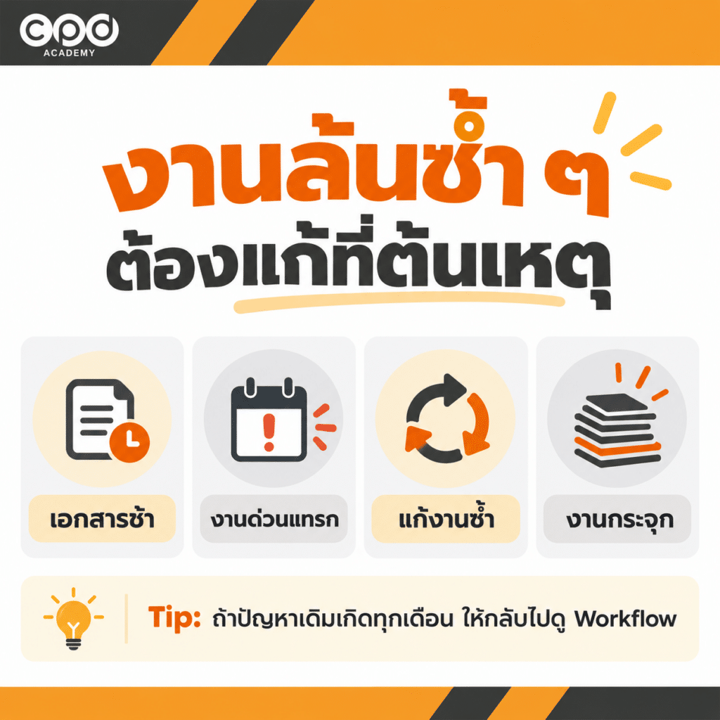 งานบัญชีล้นจนเครียด? 3 เทคนิค “หยุด” ช่วยจัดการงานให้เบาลง 5 สาเหตุงานบัญชีล้นและจุดที่ควรแก้ใน Workflow