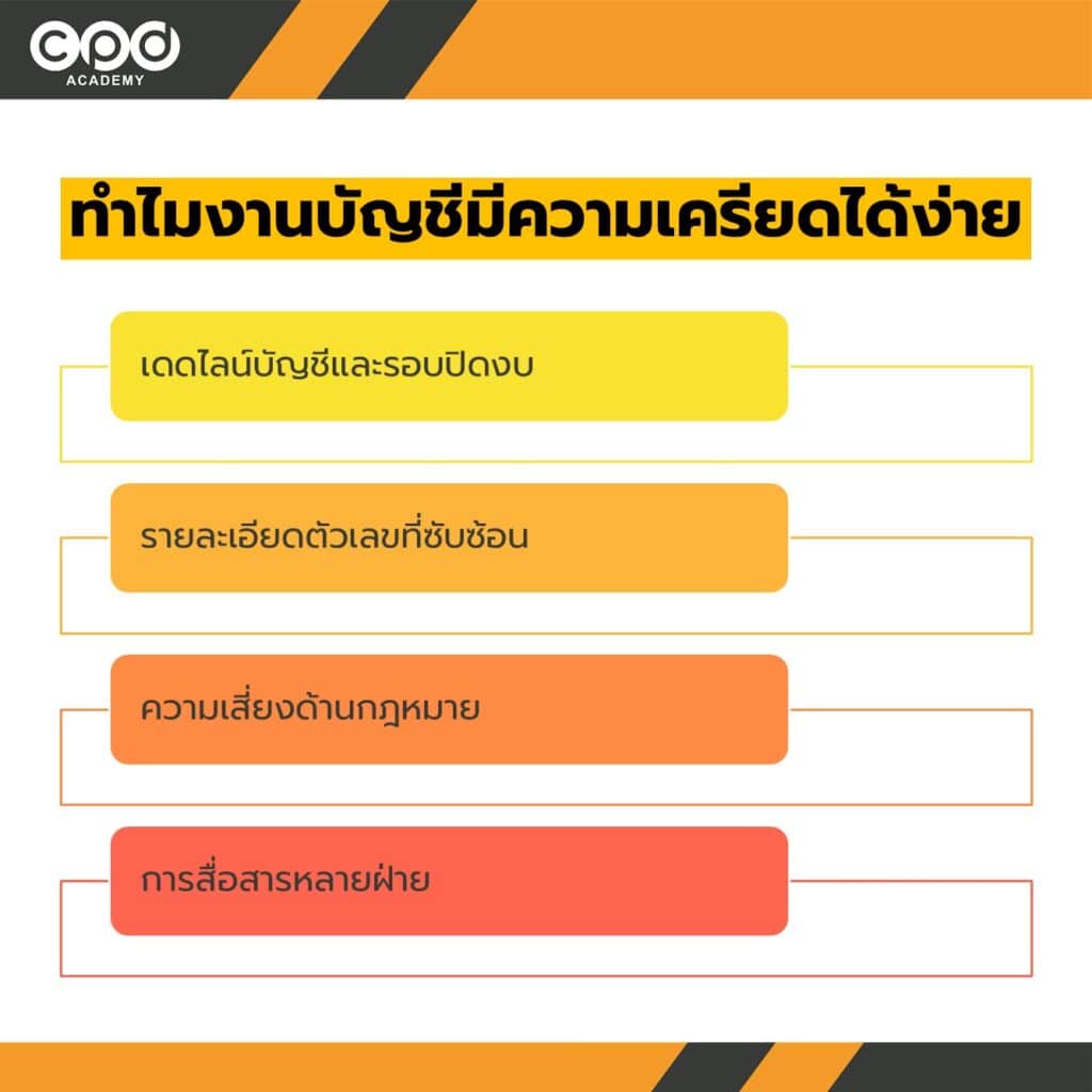 ทำงานบัญชีแบบไม่เครียด ทำได้จริงด้วย 3 เทคนิค “หยุด” 2 ทำไมงานบัญชีถึงสร้างความเครียดได้ง่าย?