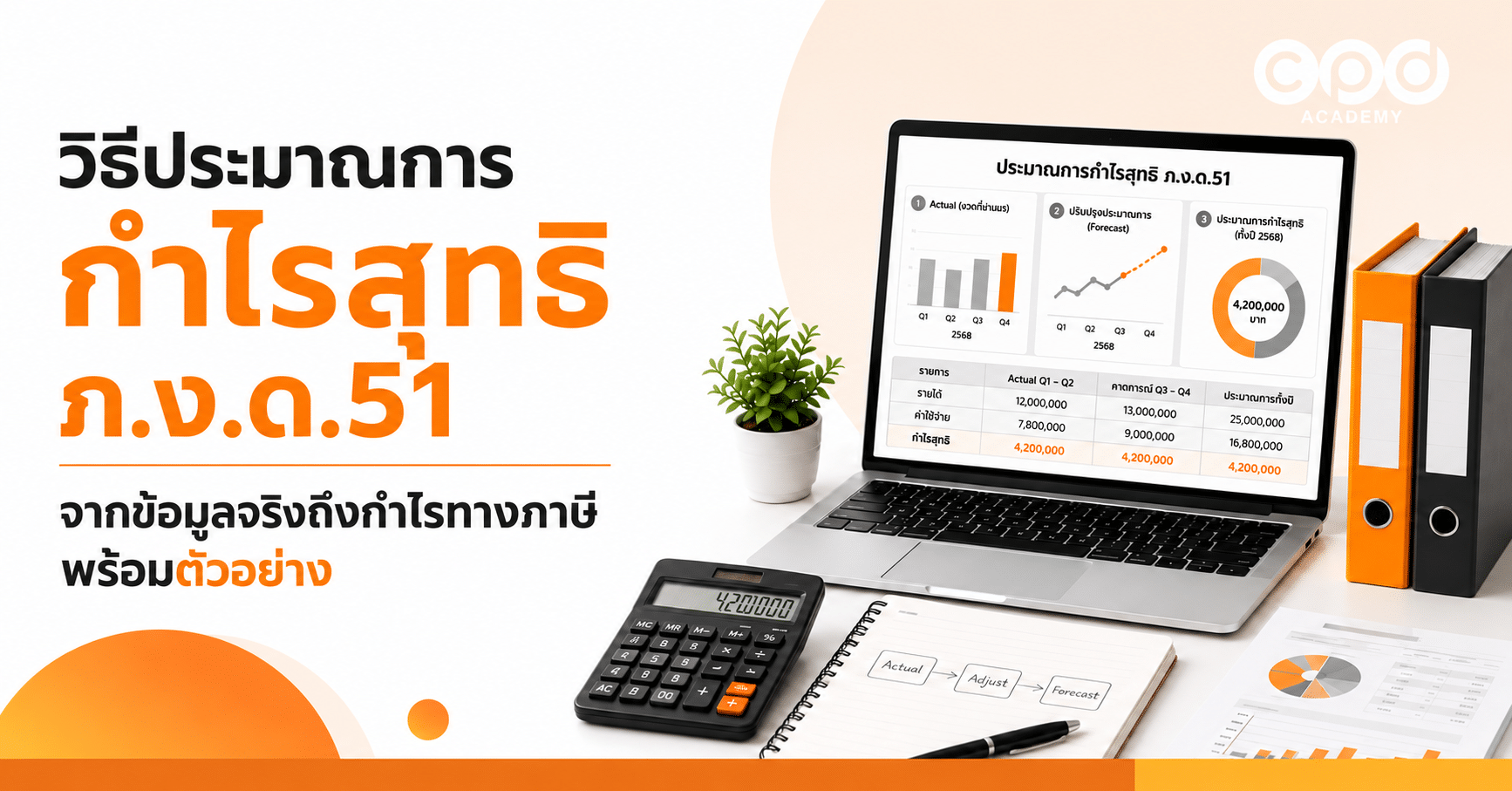 วิธีประมาณการกำไรสุทธิ ภ.ง.ด.51 จากข้อมูลจริงถึงกำไรทางภาษี พร้อมตัวอย่าง